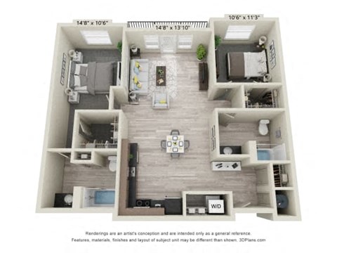 a floor plan of a 1 bedroom192 sq ft